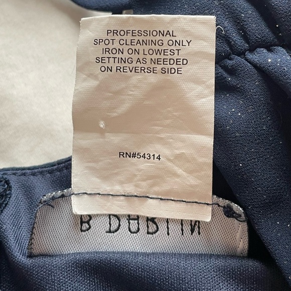 Y2K Navy Glitter Pintuck Babydoll Sheer Puff Sleeve Mini Dress 6 Hoco Prom Dance - Picture 4 of 9